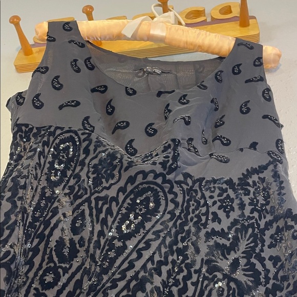 E by Eci Women’s Black Sheer Paisley Beaded Tank Top – Size 6 - Picture 7 of 16